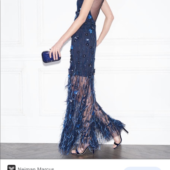 Captivating Radiance: Portia and Scarlett's Embellished Feather Gown main image 1